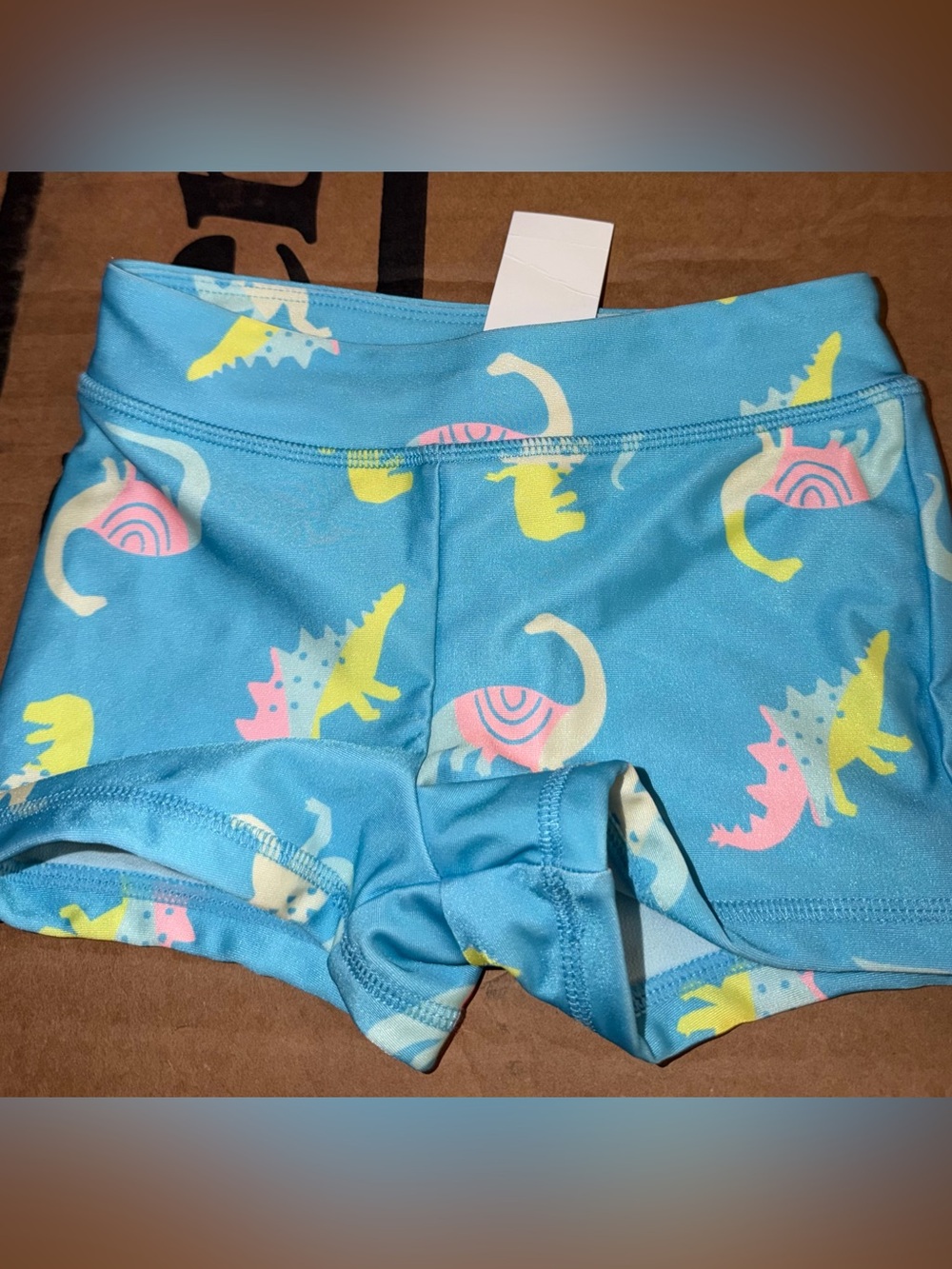 Target Kids Swim Shorts - Blue with Pink & Yellow Dino Print